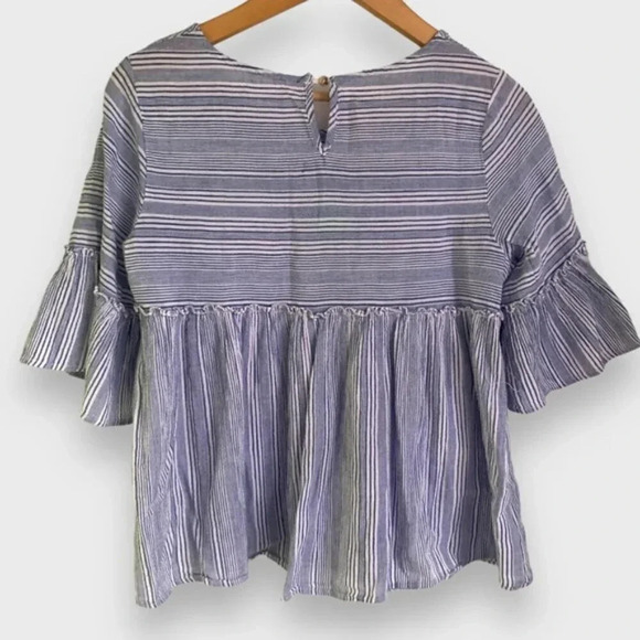 Cotton Rhinestone  Embellished Prairie Boho Blouse - Picture 4 of 6